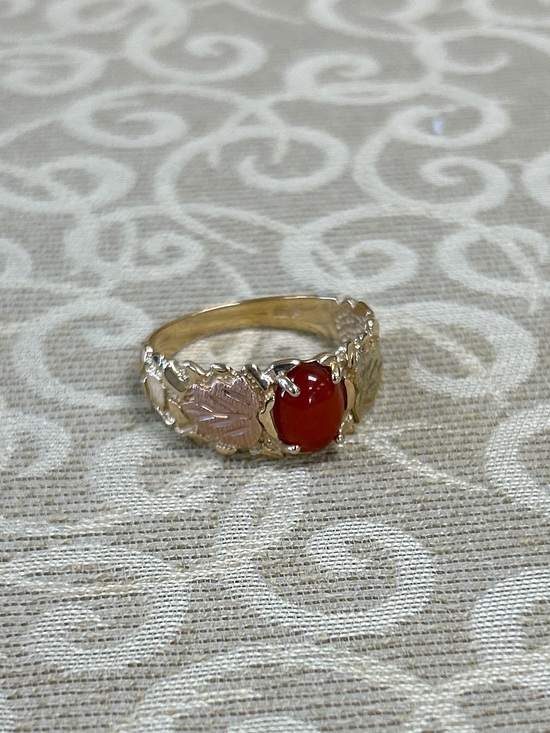 Other - 10K Solid Gold Ring with Orange Stone (possibly carnelian)